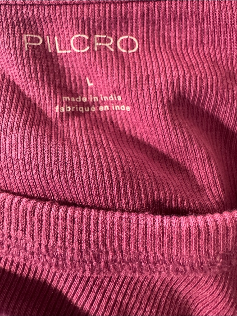 Pilcro Ribbed Button-Front Cami in Raspberry - Sz Large - Picture 9 of 11